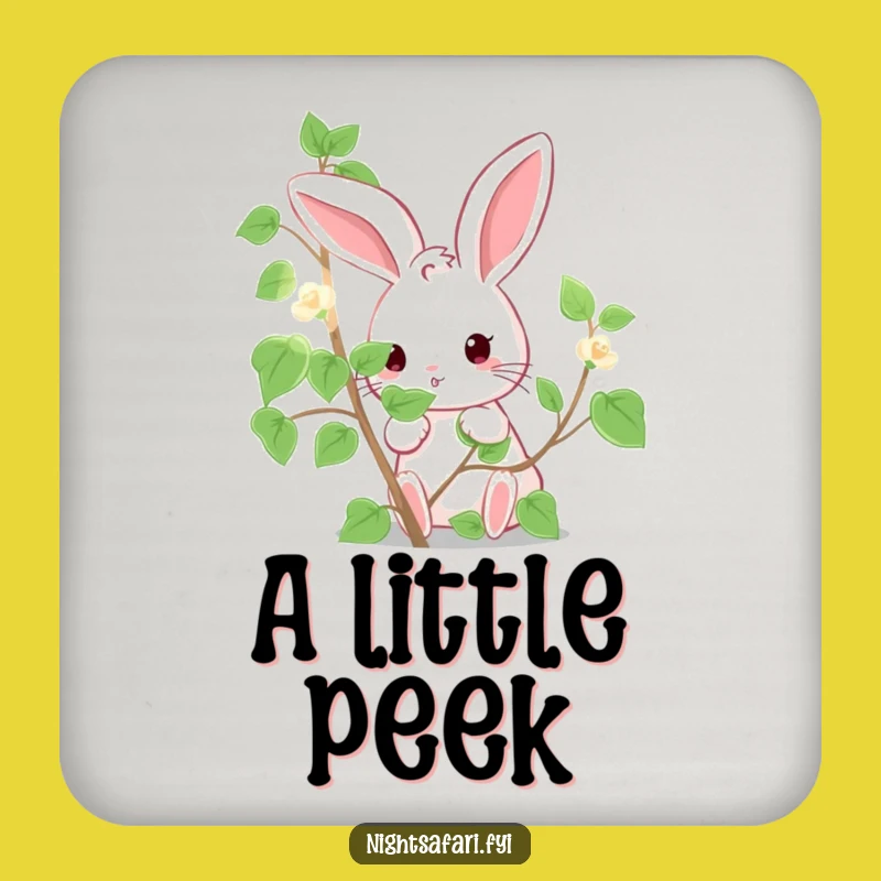 Funny Cute Bunny Coaster: Protect Surfaces with Luminous Vine Humor!