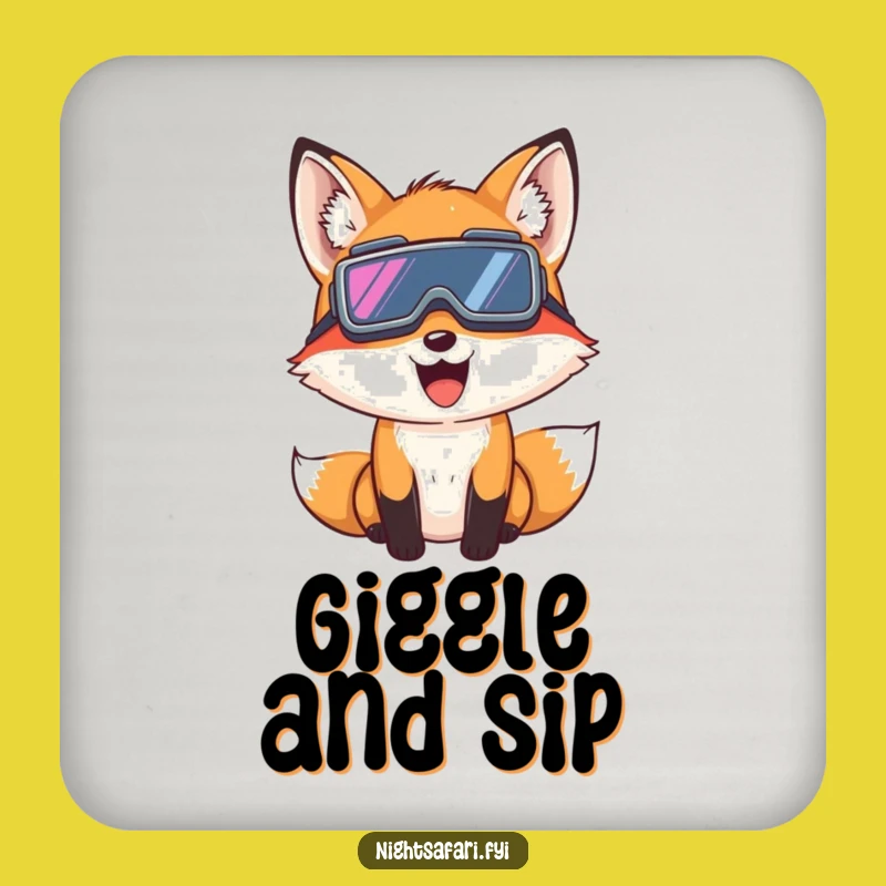 Funny Fox Night Vision Coaster: Protect Surfaces With Giggling Spy Style Gift