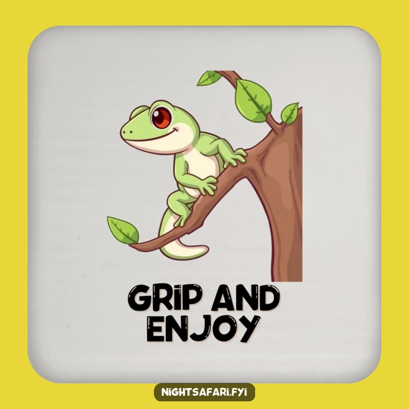 Funny Gecko Coaster Set: Cheerful Protection for Your Surfaces