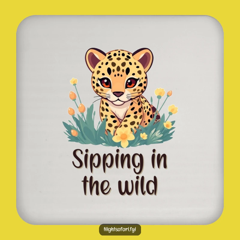 Funny Gentle Leopard Coaster: Protect Surfaces with Playful Jungle Flair!
