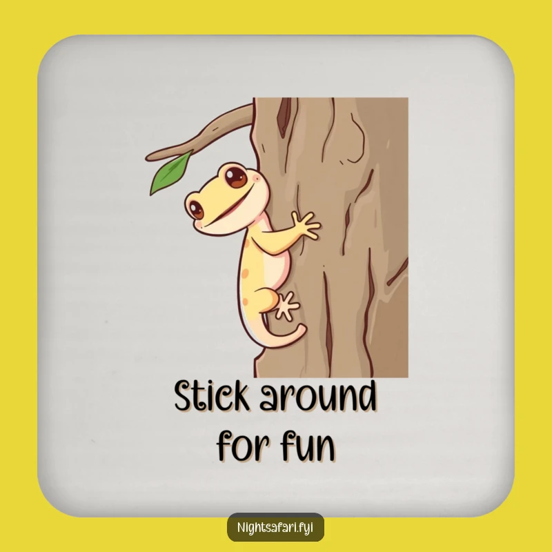 Funny Giggling Gecko Coaster Set Protect Surfaces With Playful Humor