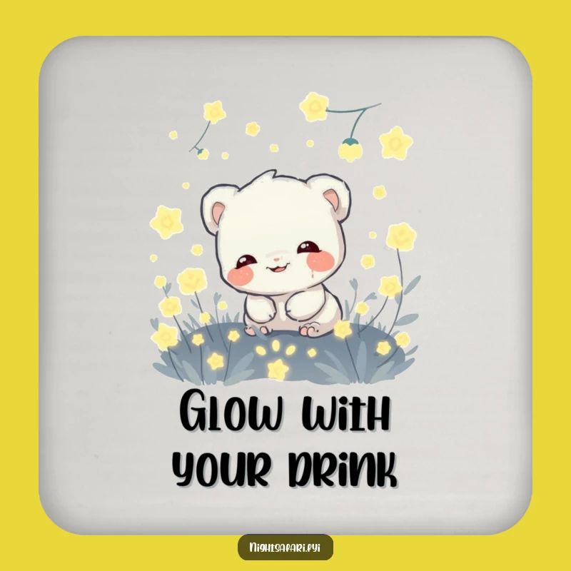 Funny Giggling Shy Creature Coaster - Firefly Glow Drink Gift