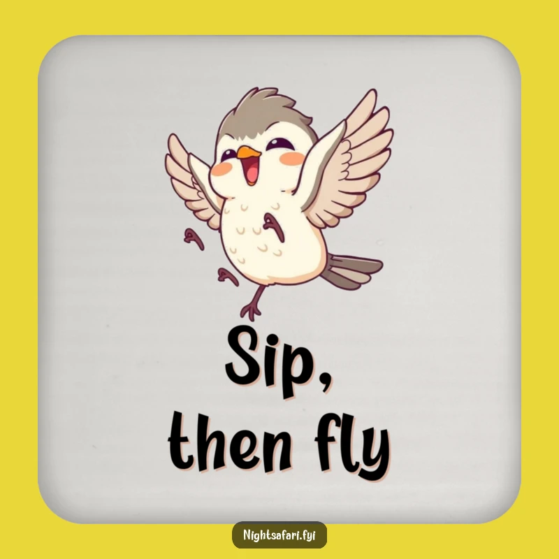 Funny Nightjar Coaster Set: Giggling Bird Protection with Style