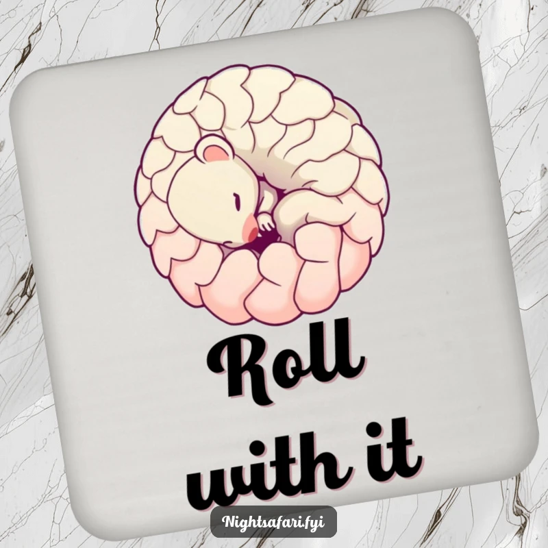 Funny Pangolin Coaster: A shy pangolin curled into a playful ball, offering surface protection with a dose of endearing charm.