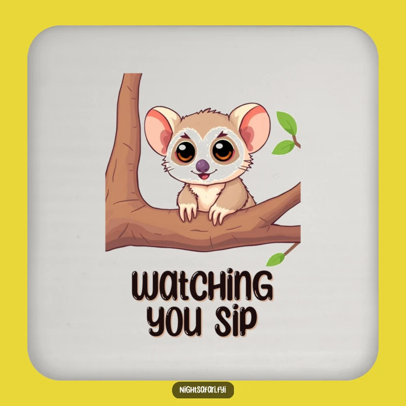 Funny Tarsier Large Eyes Drink Coaster: Protect Surfaces with Curiosity