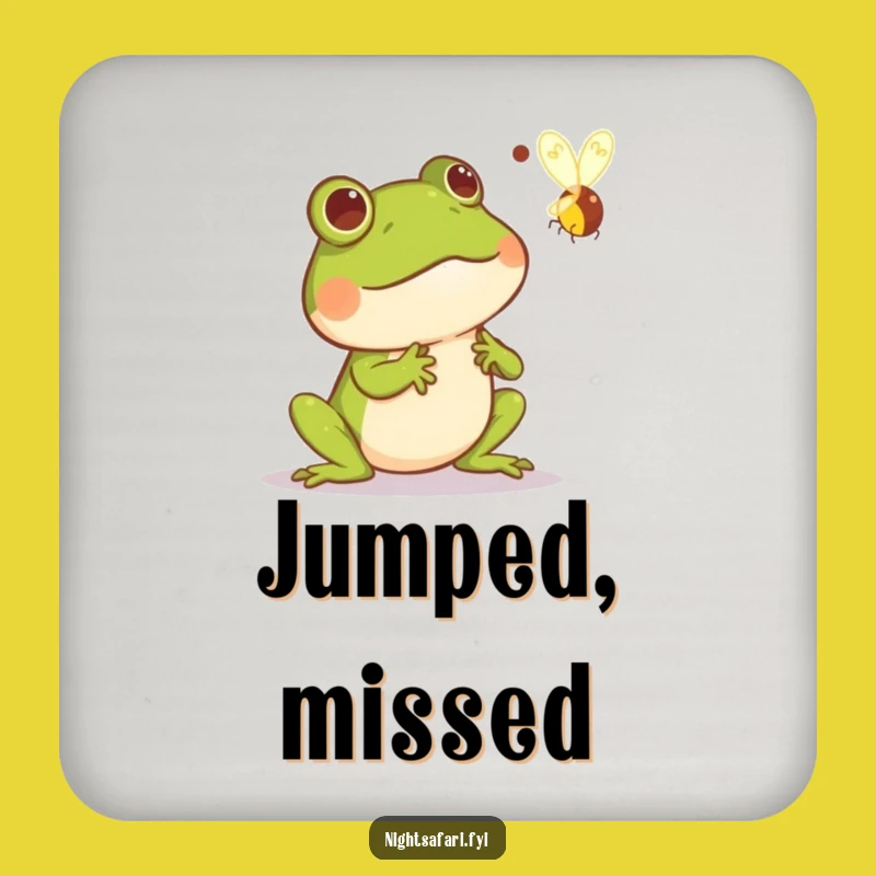 Funny Frog Startled Coaster: Comical Firefly Protection for Your Table