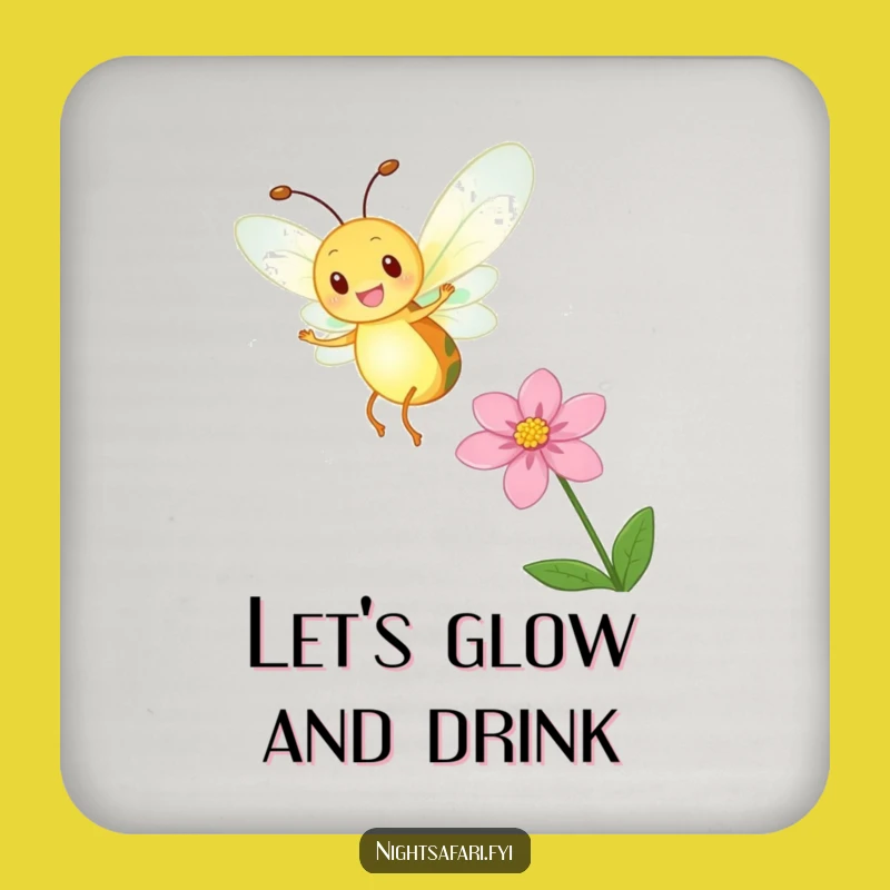 Funny Firefly Glow Drink Coaster: Protect Surfaces with Enchantment