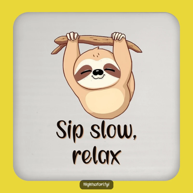 Funny Sloth Coasters: Sleepy Wink - Hilarious Table Gift Set