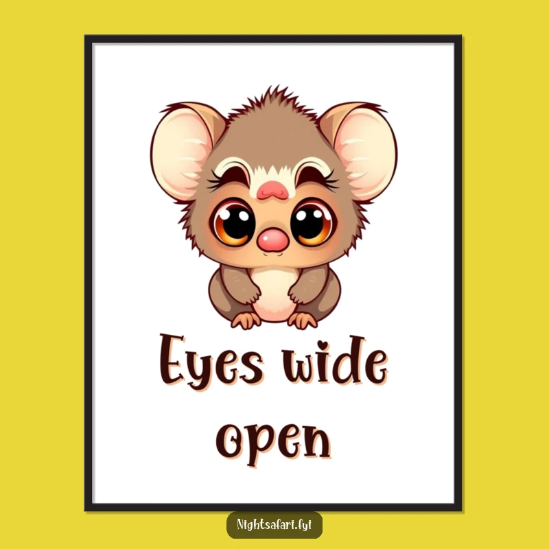 Funny Tarsier Art Print: Curious Eyes Captured in Wonder