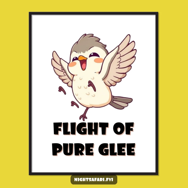 Funny Nightjar Art Print: Giggling Bird Bringing Joyful Delight