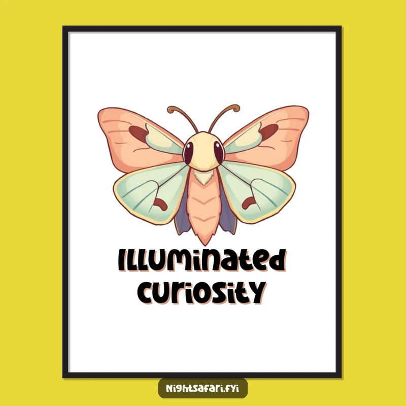 Funny Curious Moth Poster: Hilarious Light-Drawn Art for Your Walls!