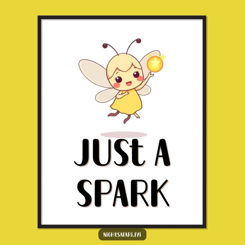 Funny Firefly Orb Poster: Enchanting Nature Art Print, Unique Magical Funny Gift