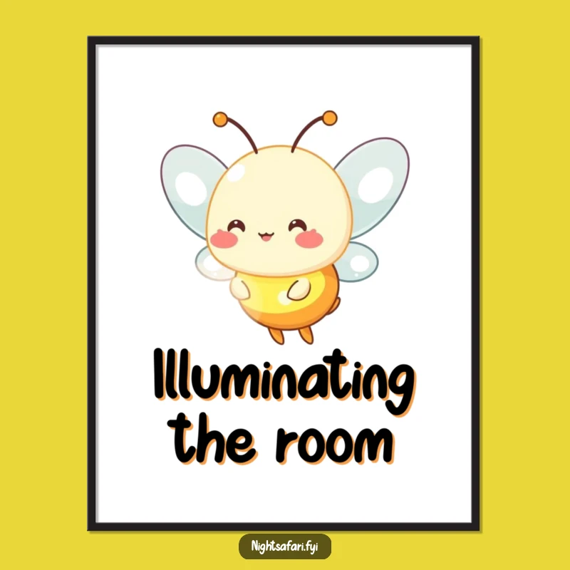 Funny Firefly Poster - Glowing Light Wall Art, Unique Funny Gift