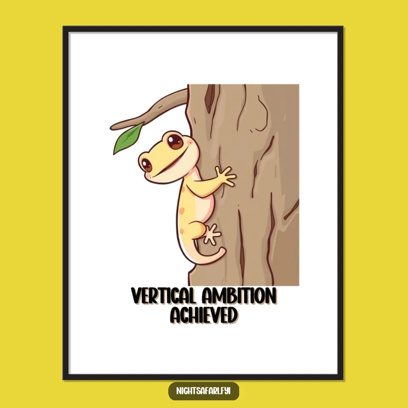 Funny Giggling Gecko Poster Delightful Wall Art For Joyful Spaces