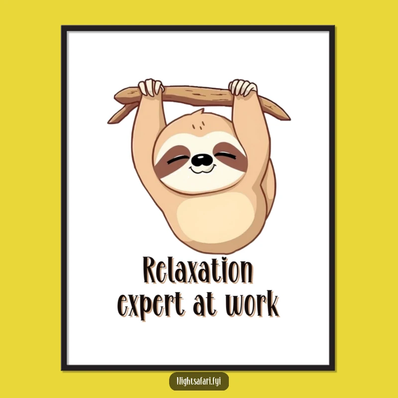 Funny Sloth Poster: Sleepy Wink - Hilarious Wall Art Gift