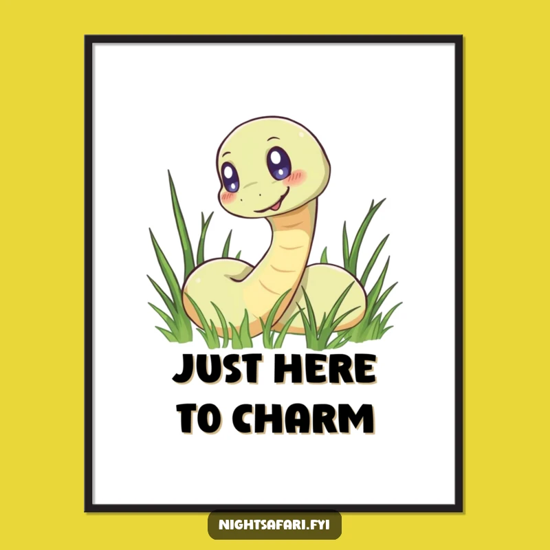 Funny Snake Poster - Glowing Eyes Art Print, Hilarious Wall Decor Gift