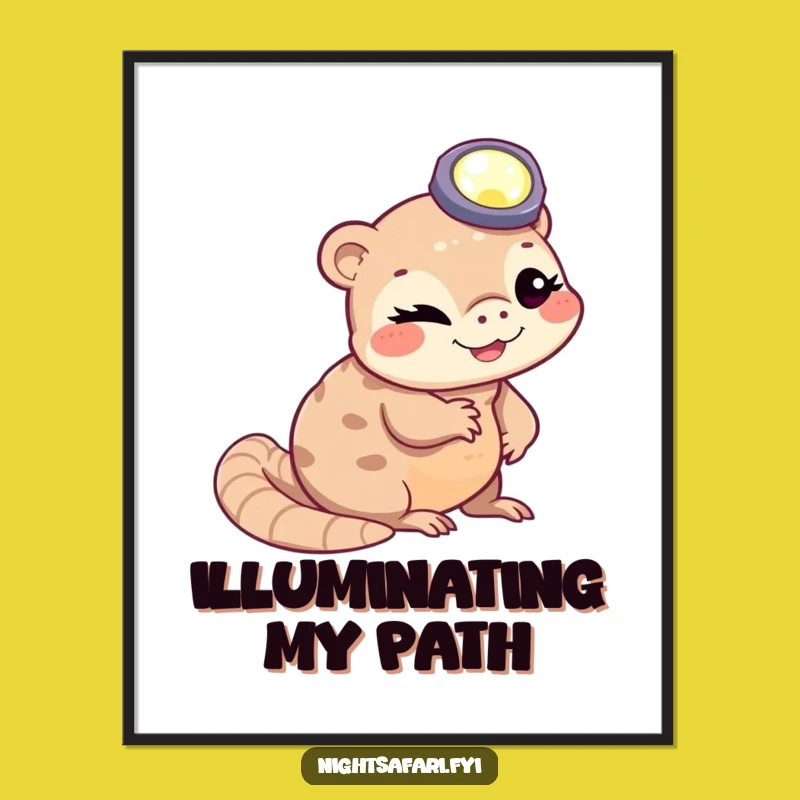 Funny Pangolin Headlamp Poster - Witty Wall Art for Your Den