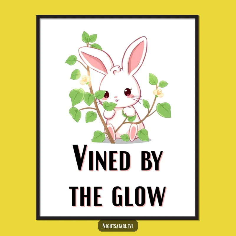 Funny Cute Bunny Poster: Hilarious Luminous Vine Art for Walls!