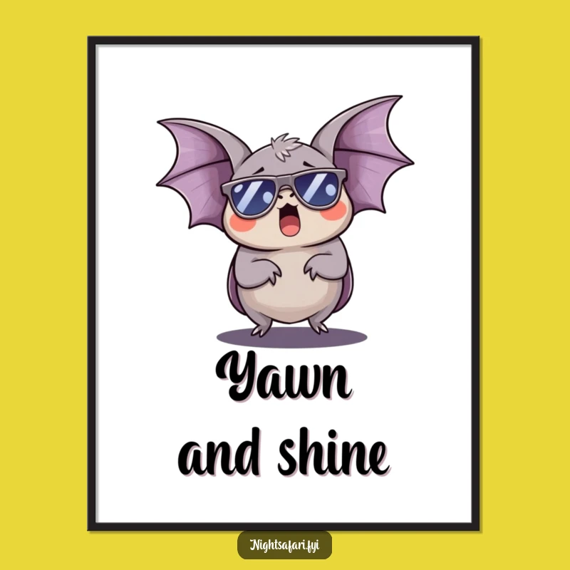 Funny Sleepy Bat Sunglasses Poster: Hang Your Chill Vibes!