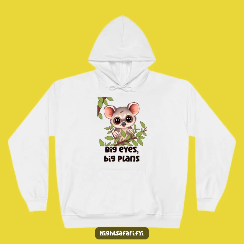 Funny Bushbaby Big Eyes Hoodie Cozy Gift For Curious Comfort Seekers