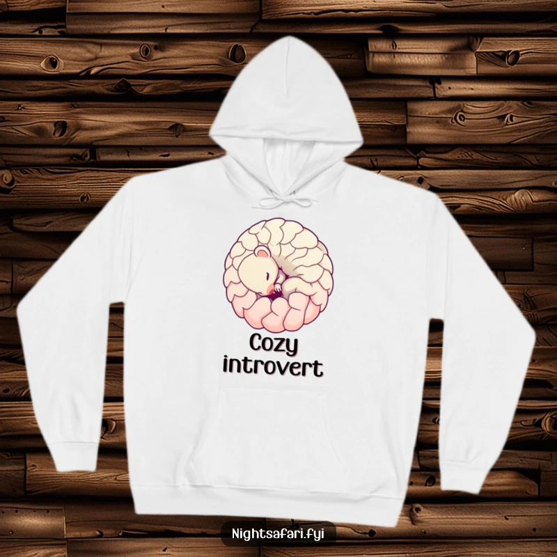 Funny Pangolin Hoodie: A shy pangolin curled into a playful ball, offering cozy warmth and a touch of endearing shyness.