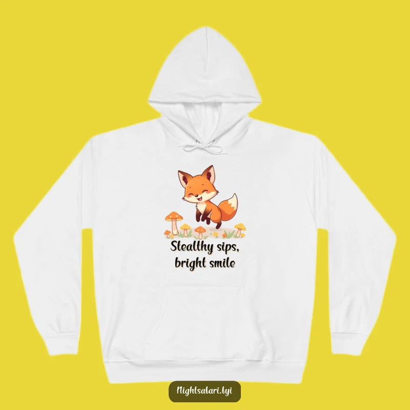 Funny Fox Hoodie: Cozy Woodland Smiles & Glowing Mushroom Adventures