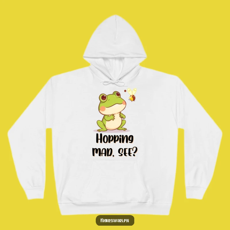 Funny Frog & Firefly Hoodie: Cozy, Comical Amphibian Surprise Apparel
