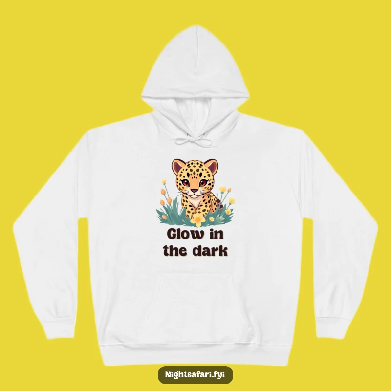 Funny Gentle Leopard Hoodie: Cozy Up with Playful Glowing Flora Style!