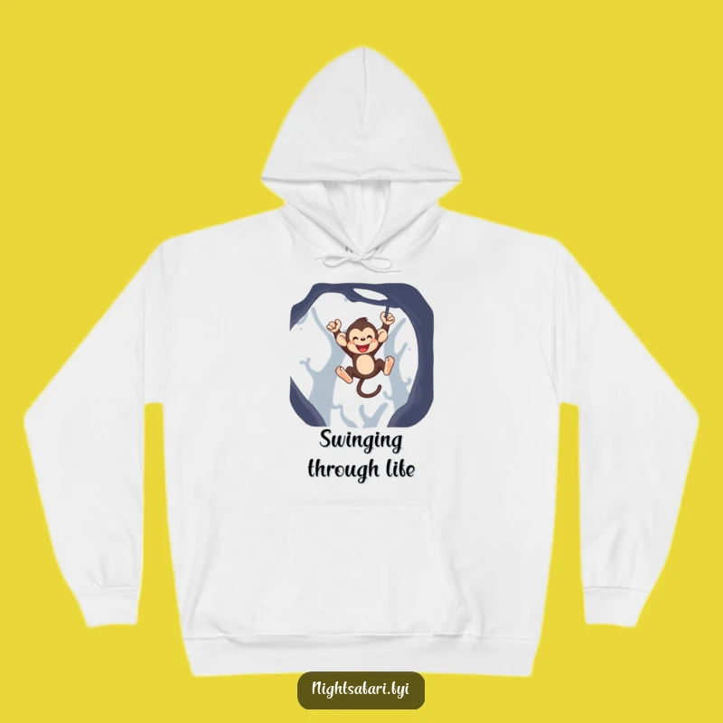 Funny Monkey Hoodie - Cozy Swinging Primate Sweatshirt, Awesome Funny Gift