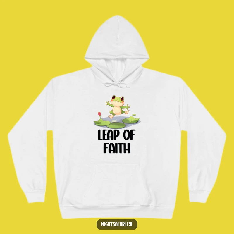Funny Playful Frog Hoodie, Lily Pad Leaping Cozy Gift