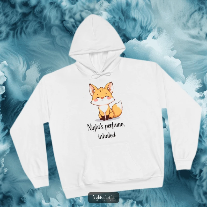 Funny fox with a glowing nose on this hoodie, perfect for cozy nights filled with wonder and magic.