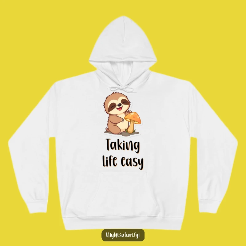 Funny Sloth Hoodie - Cozy Mushroom Reach Sweatshirt, Perfect Funny Gift