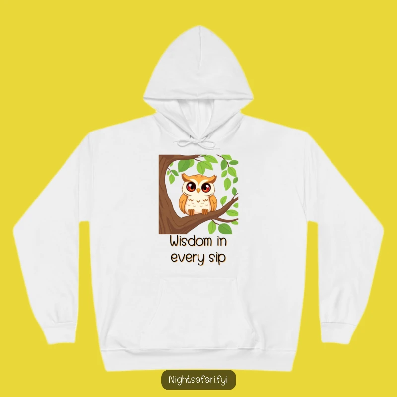 Funny Happy Owl Hoodie - Cozy Curious Peering Bird Gift