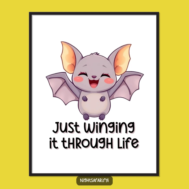 Free Printable Bat Flutter Wall Art - Funny Downloadable Decor for Whimsical Night Skies!