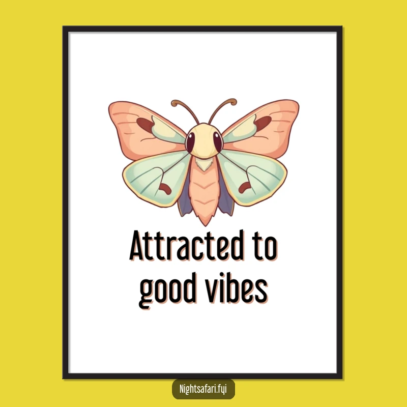 Free Printable Wall Art: Curious Moth Drawn to Light, Funny Downloadable Decor!