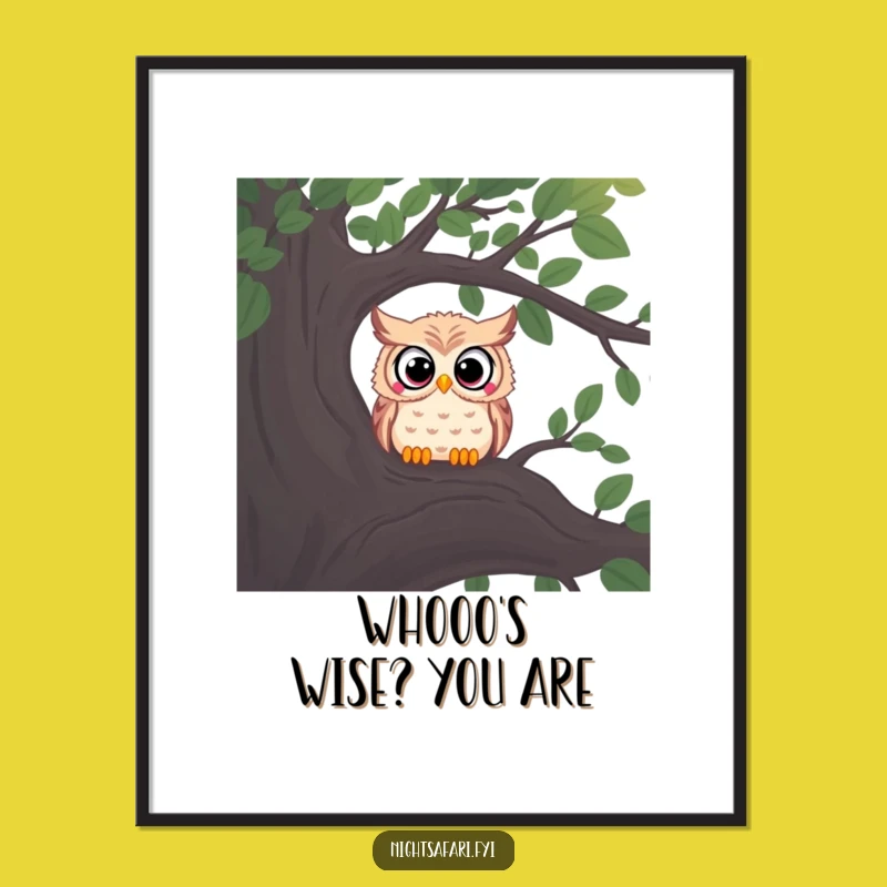 Free Printable Wall Art: Curious Owl Peering - Downloadable Mysterious Decor