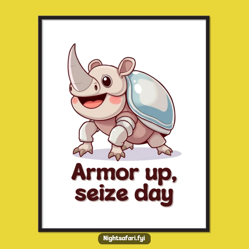 Funny Free Printable Wall Art: Joyful Beetle Armor - Quirky Downloadable