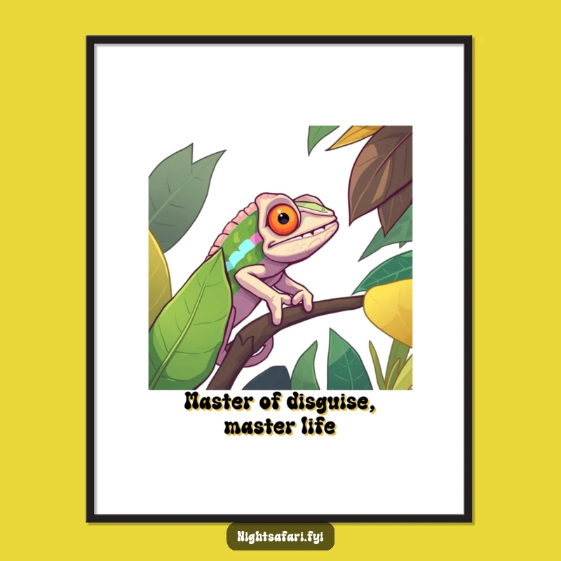 Funny Free Printable Wall Art: Camouflaged Chameleon Downloadable Decor for Clever Spaces!