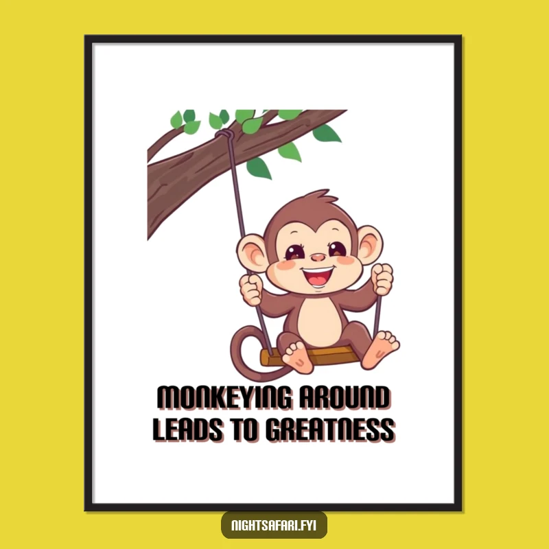 Free Printable Wall Art: Playful Monkey Headlamp - Funny Downloadable Decor for Adventure Lovers