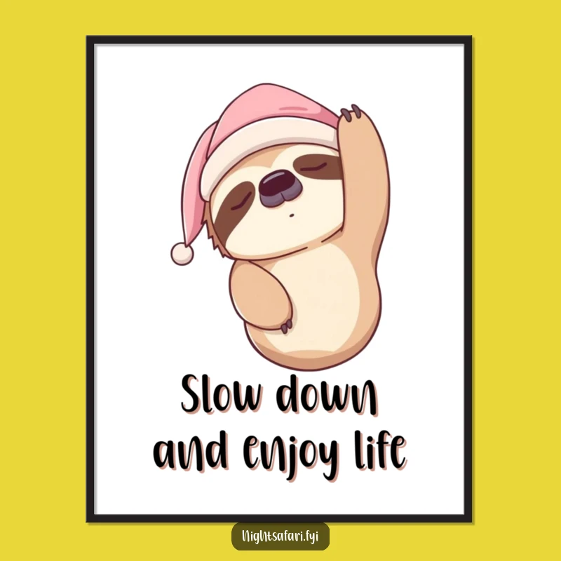 Funny Free Printable Sloth Wall Art: Sleepy Nap - Downloadable Chill Decor!