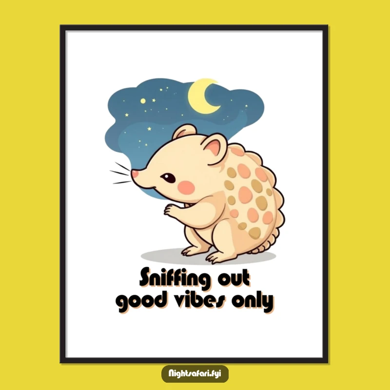 Funny Free Printable Wall Art: Curious Pangolin Night - Downloadable Decor Gift!