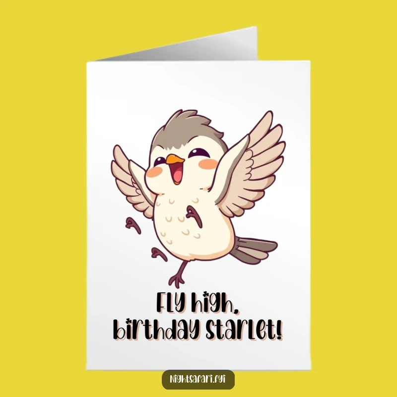 Free Printable Birthday Card: Giggling Nightjar Takes Flight for a Hilarious DIY Gift