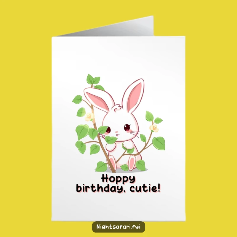Free Printable Birthday Card: Cute Bunny Peeks, Funny Birthday Surprise Download!