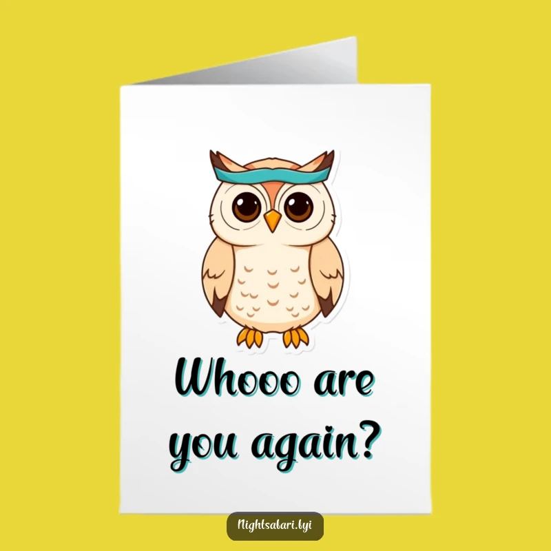 Free Printable Birthday Card: Cute Owl Headband - Funny Downloadable Gift for Kids