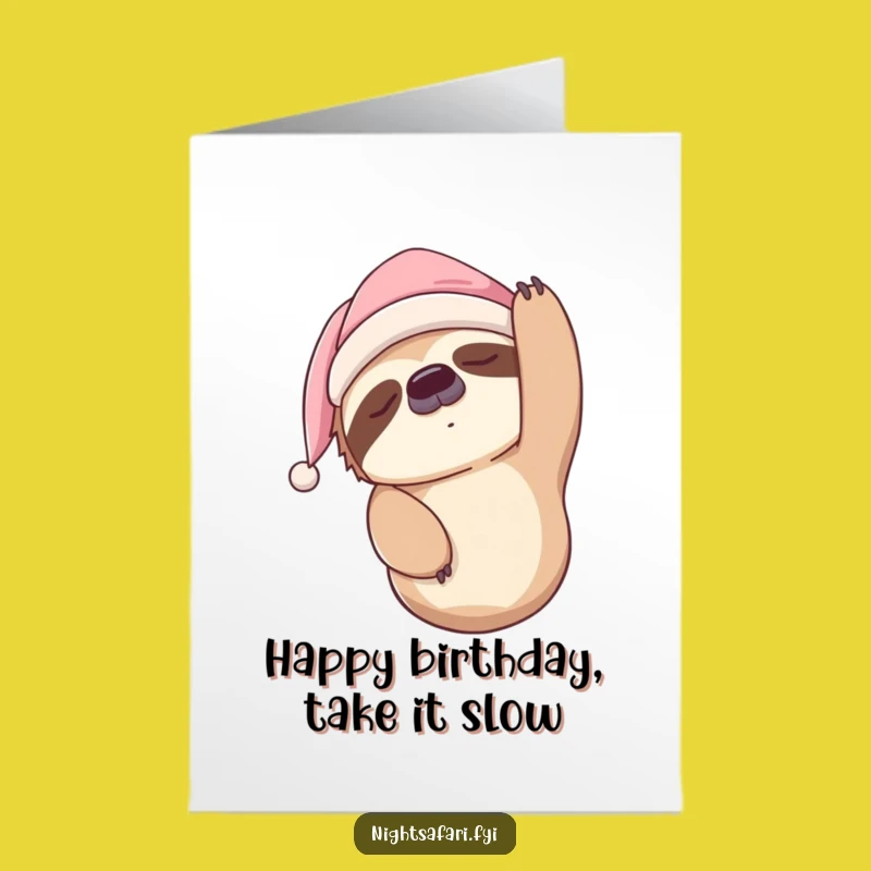 Free Printable Birthday Card: Sleepy Sloth Nap - Downloadable Funny Gift!