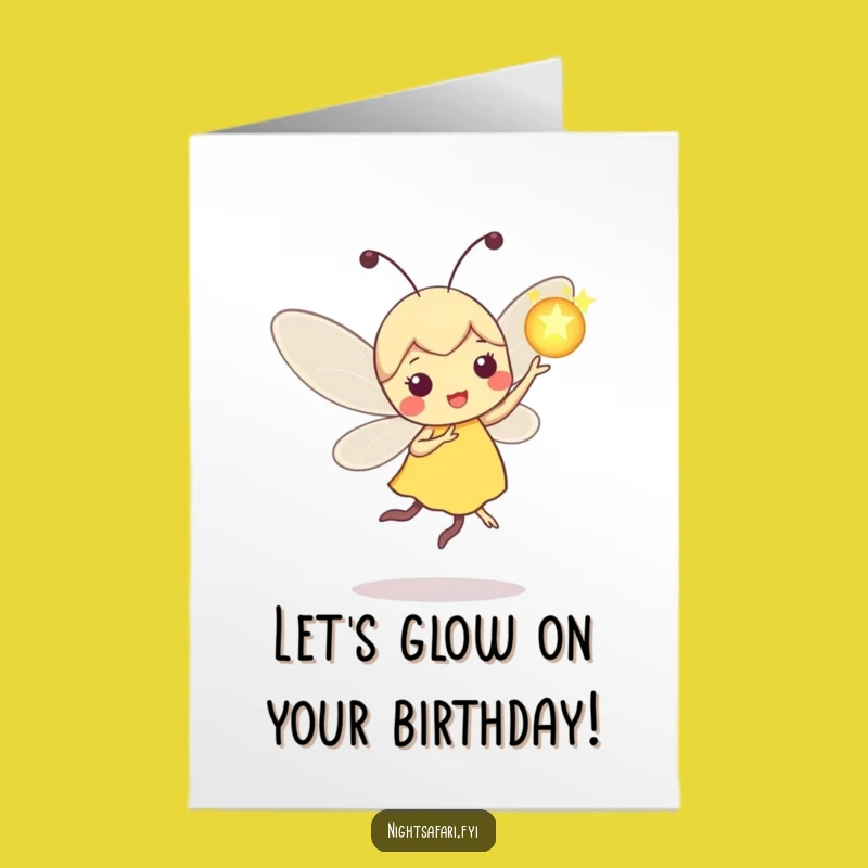 Free Printable Firefly Birthday Card: Funny Light Up Gift for Kids