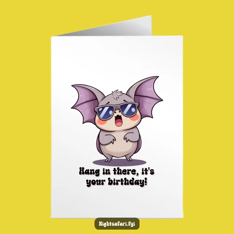 Free Printable Sleepy Bat Birthday Card - Downloadable Funny Chill Greeting