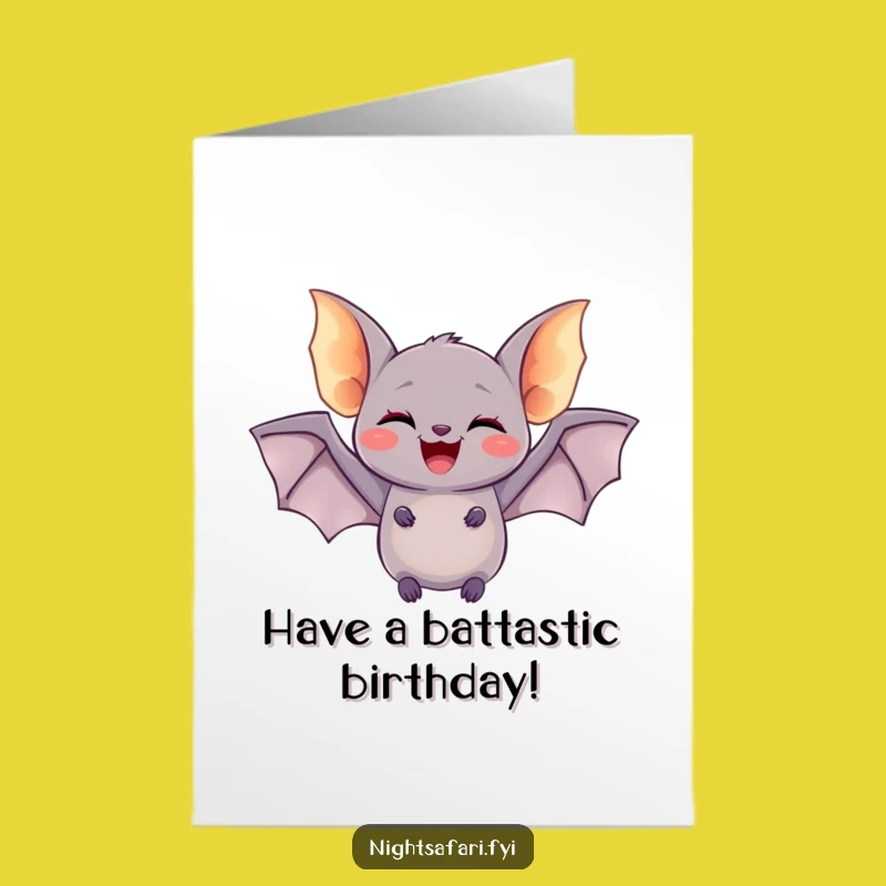 Free Printable Bat Flutter Birthday Card - Funny Downloadable Gift for a Joyful Celebration!