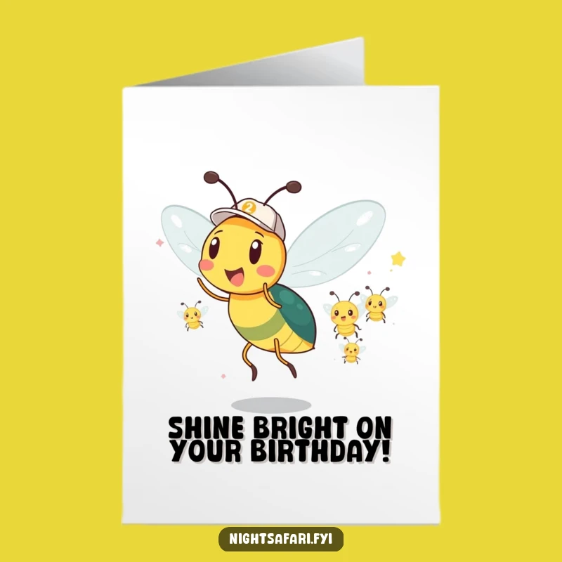 Free Printable Firefly Parade Birthday Card - Downloadable Fun Lit Greeting