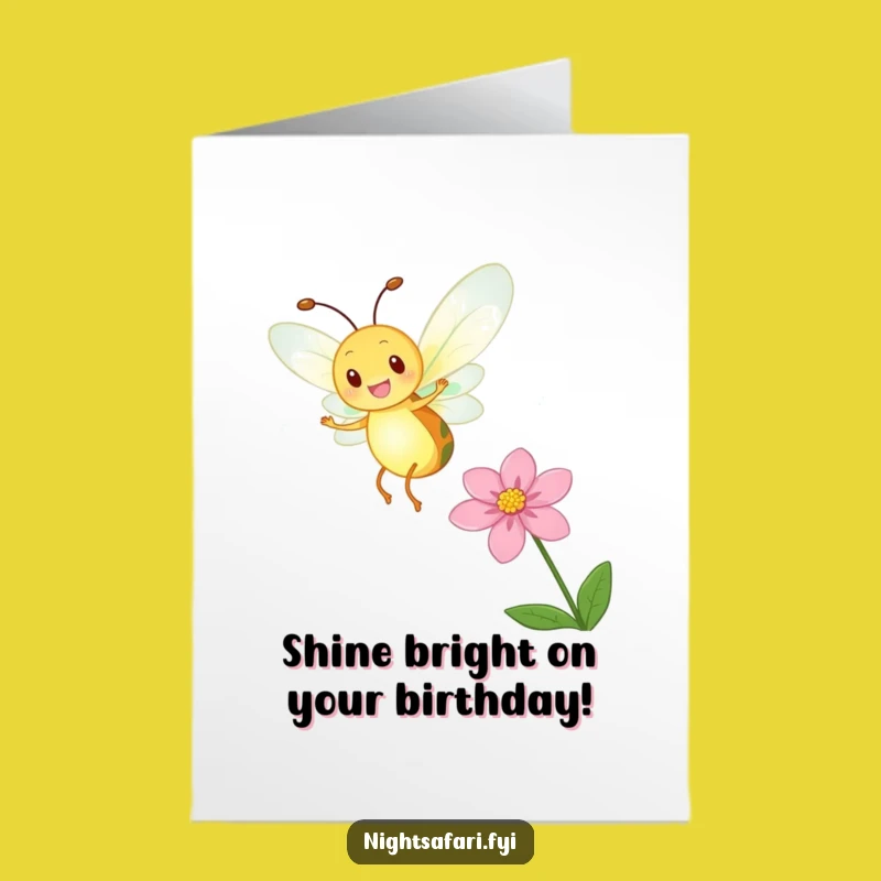 Free Printable Birthday Card: Dancing Firefly Glow - Downloadable Joyful Gift!